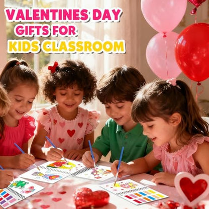 ZMLM mini valentines themed coloring book pages with solid paint palettes displayed