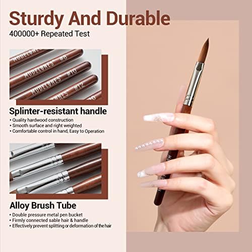Modelones professional nail brush wooden handle detail