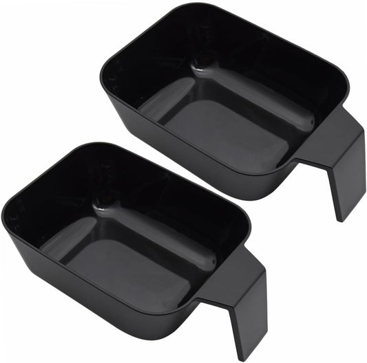 Beatifufu hair dye mixing bowl two pack front view showing deep black plastic design for salon color preparation.
