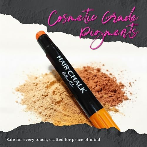 Colorful streaks on hair using washable iCrayon chalk