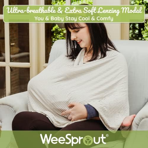 WeeSprout nursing cover used as car seat canopy