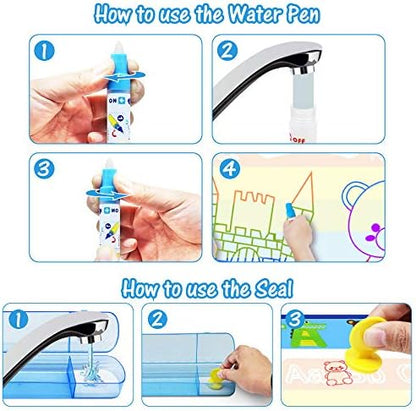 Demonstration of the suction cups holding the large Jasonwell magic drawing mat securely upright against a smooth glass window.