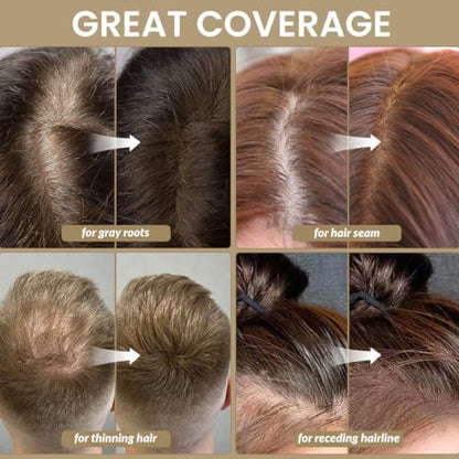 Dark brown hair root concealer powder open compact display