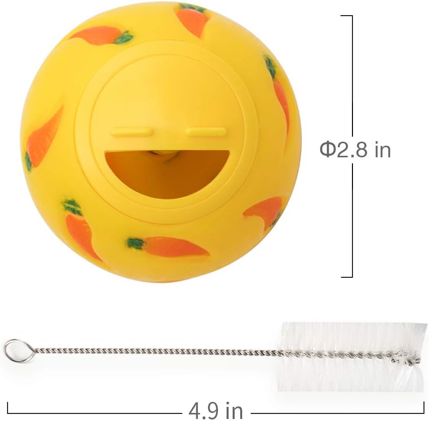 Niteangel treat ball beside included cleaning brush