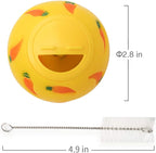 Niteangel treat ball beside included cleaning brush