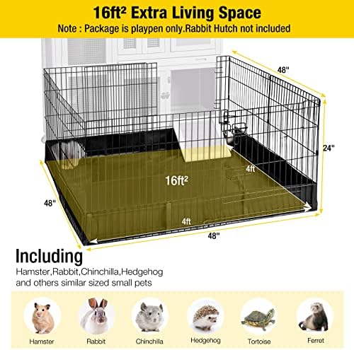 Aivituvin Pet Playpen Guinea Pig Cage Small Animal Rabbit Exercise Pen with Waterproof Floor Liner - Extension Playpen ONLY - Image 7