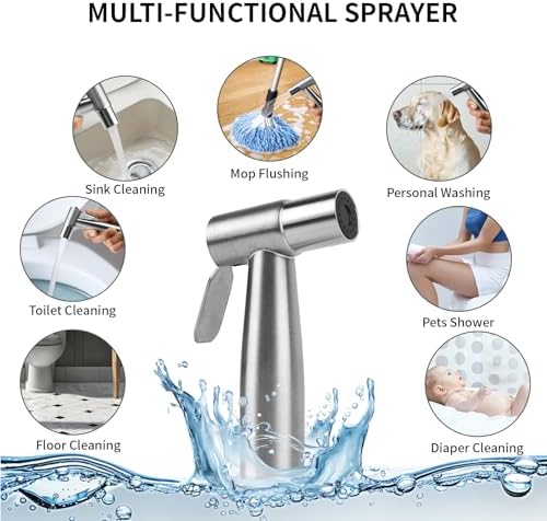 Adjustable pressure handle detail of Homwe handheld toilet sprayer