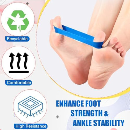 WinnerWhy foot alignment bands used by a woman during a yoga stretching routine.