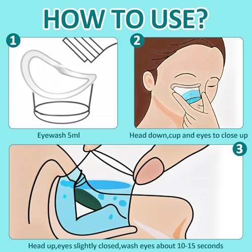Stack of transparent disposable measuring cups for ocular cleaning