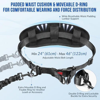 SlowTon dog leash removable zipper pouch storage