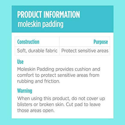 Three pack of Comfort Zone moleskin padding showing the adhesive backing and packaging.