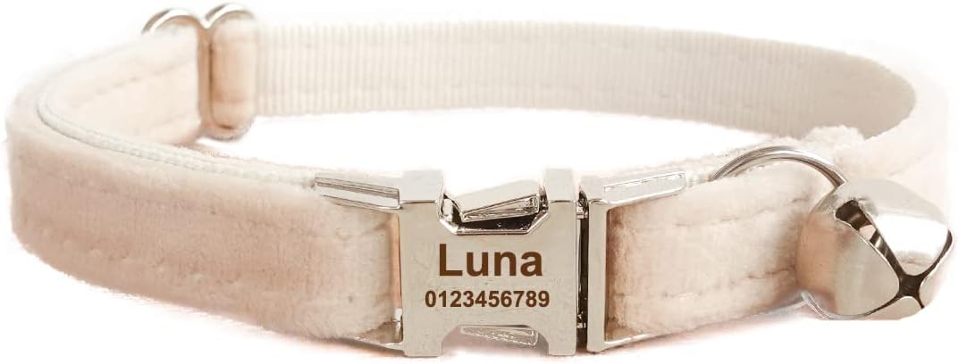 Cat Collar Personalized with Name Phone Number Engraved,Customized with Bell for Small Dogs Puppy Kitten - Image 9