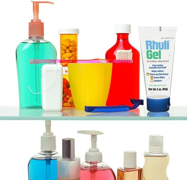 Authentic imported Rhuli skincare gel tube standing upright on a clean surface