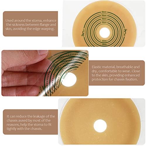 Close up of the adhesive hydrocolloid material on skin barrier.