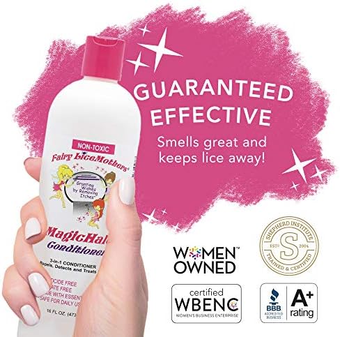 MagicHalo conditioner texture being applied for hair detangling and lice care.