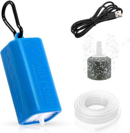 DaToo USB Mini Aquarium Air Pump Ultra Quiet Fish Tank Air Pump with Black Hanging Clasp Portable Aquarium Oxygen Aerator Pump Includes Fish Tank Airline Tubing and Air Stone(1W/2W/3W) - Image 8