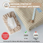 Tisu baby wipes cover placed on a changing station