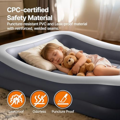 OGERY lightweight kids travel mattress set up on the floor demonstrating the thick puncture resistant material structure