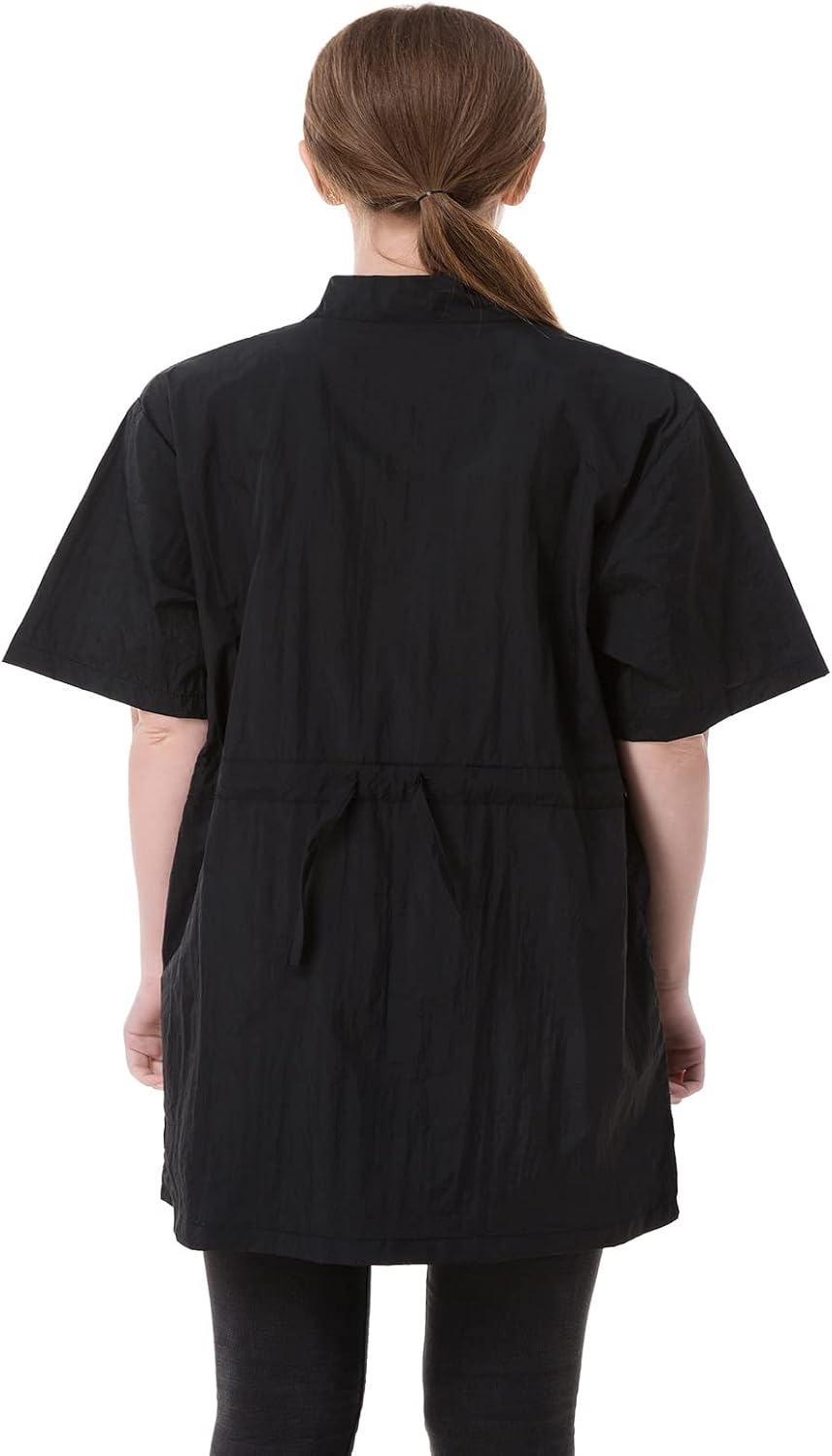 DHXYZZB Protective Workwear Smock focusing on the clean neck design and robust zipper track detail.