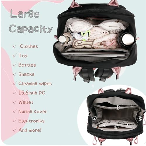 Loradi convertible diaper backpack showing stroller attachment clips in use