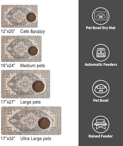 Qxwrel Bohemia Style Dog Food Mat pattern detail