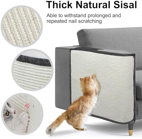Oroonoko premium pet furniture cover showing product dimensions and armrest alignment