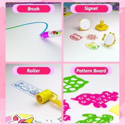 Educational alphabet and number prints on mat border