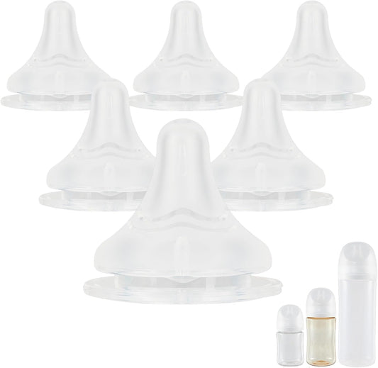 Lansinoh XUNICUTE silicone nipple for pigeon bottle front view pack of six