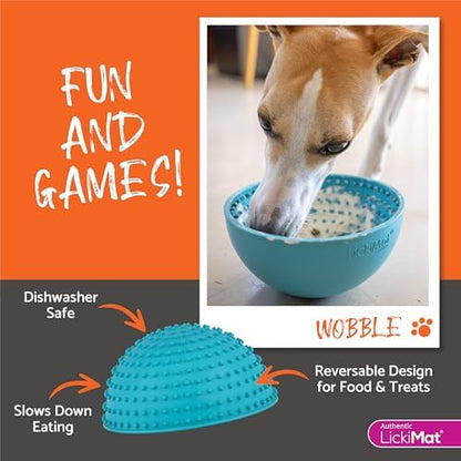LickiMat Wobble Dog Slow Feeder In Use