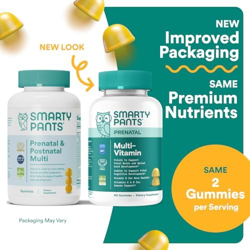 SmartyPants Prenatal gummy supplement nutritional facts label