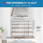 Cardinal Gates stairway safety gate showing angle mounting hardware