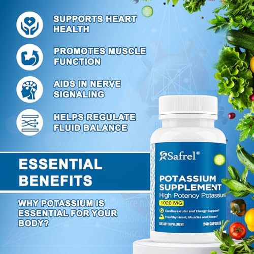 Authentic USA imported Safrel potassium mineral supplements for heart health