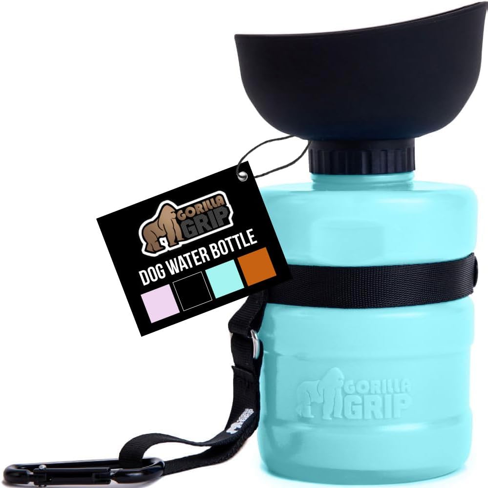 GORILLA GRIP Dog Water Bottle, Portable Water Bowl Dispenser for Dogs, 12 oz Leak Proof Pet Travel Squeeze Bottles Food Grade Silicone, Pet Stocking to Go Puppy Essentials, Black - Image 12