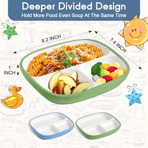 Domensi toddler porcelain dishes with removable silicone base