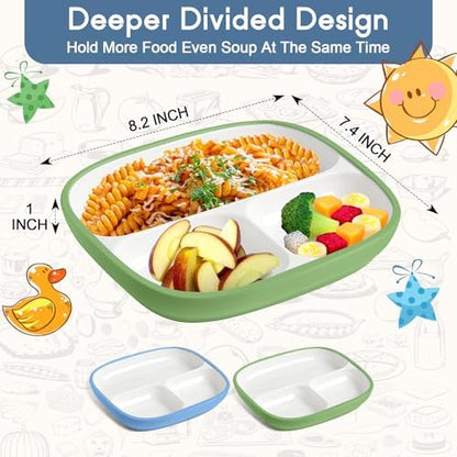 Domensi toddler porcelain dishes with removable silicone base