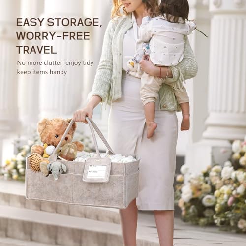 GEMII baby essential caddy handle detail and fabric texture