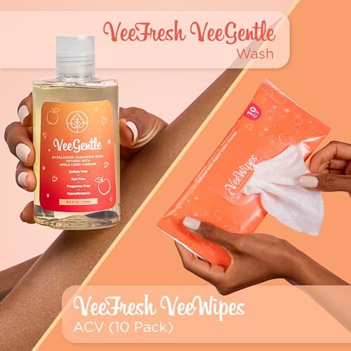 VeeFresh ACV wipes packaging for sensitive skin hygiene