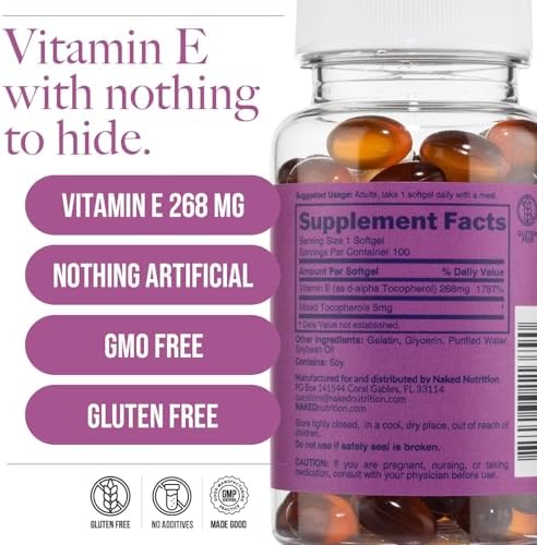 Naked Vitamin E 400 IU bottle lifestyle product display