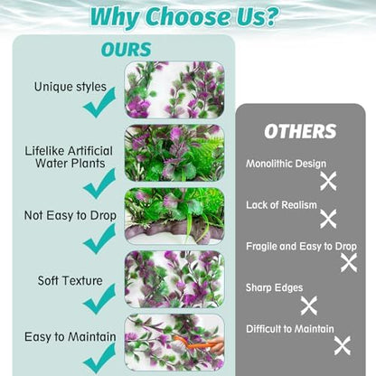 Hamiledyi extra large fish tank plant ornament safe for freshwater environments