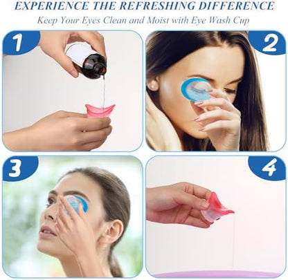Close up of soft silicone material on eye wash bath kit
