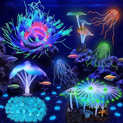 Weewooday silicone coral and artificial jellyfish ornaments