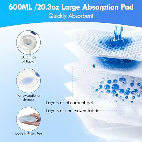 Close up of the 600 milliliter super absorbent pad inside the liner