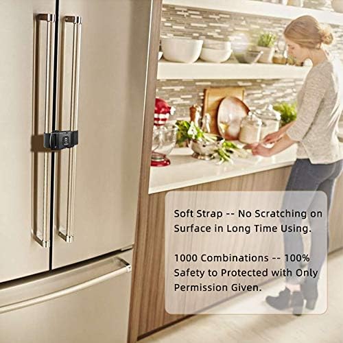 Three digit combination security lock on black cabinet latch