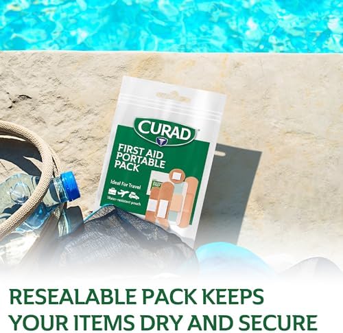 Curad first aid essentials for backpack and gym bag storage