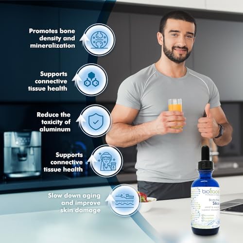 Top view of Biotrace BioActive Silica liquid supplement bottle