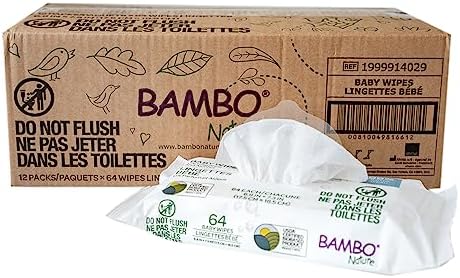 Close up of Bambo Nature eco-friendly plant-based baby wipes