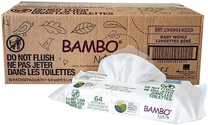 Close up of Bambo Nature eco-friendly plant-based baby wipes