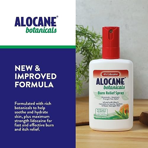 Botanical infused burn spray with aloe vera and calendula ingredients.