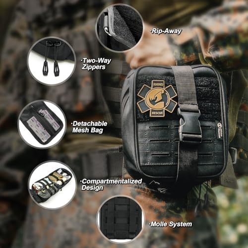 Rhino Rescue emergency medical supplies laid out for wound care