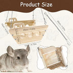 Natural solid wood platform ledge for small pet cages and climbing exercise.